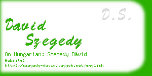 david szegedy business card