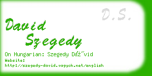 david szegedy business card